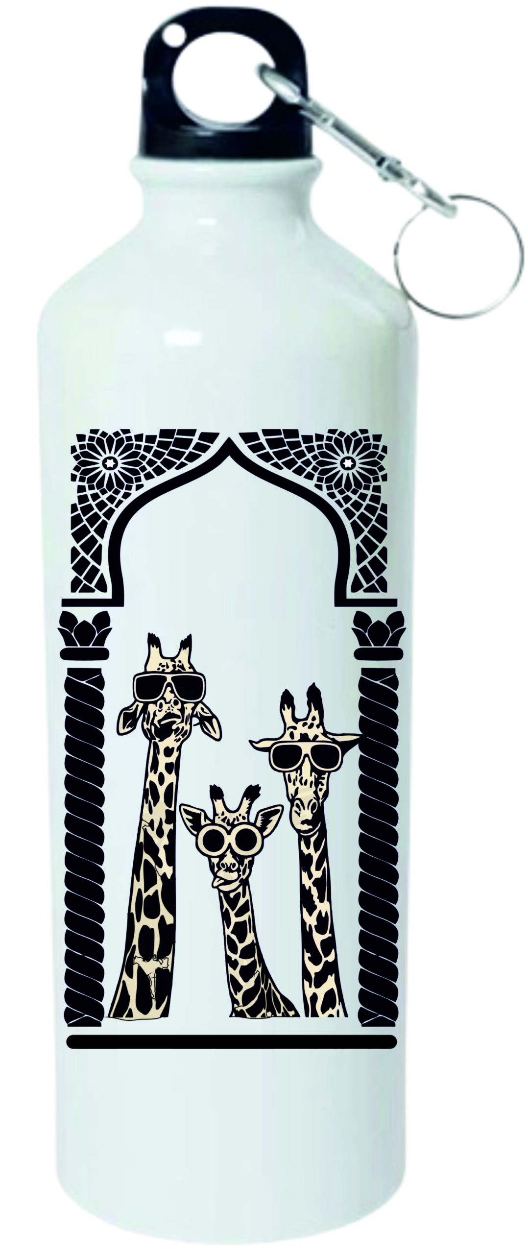 Camel printed White Stainless Steel Bottle