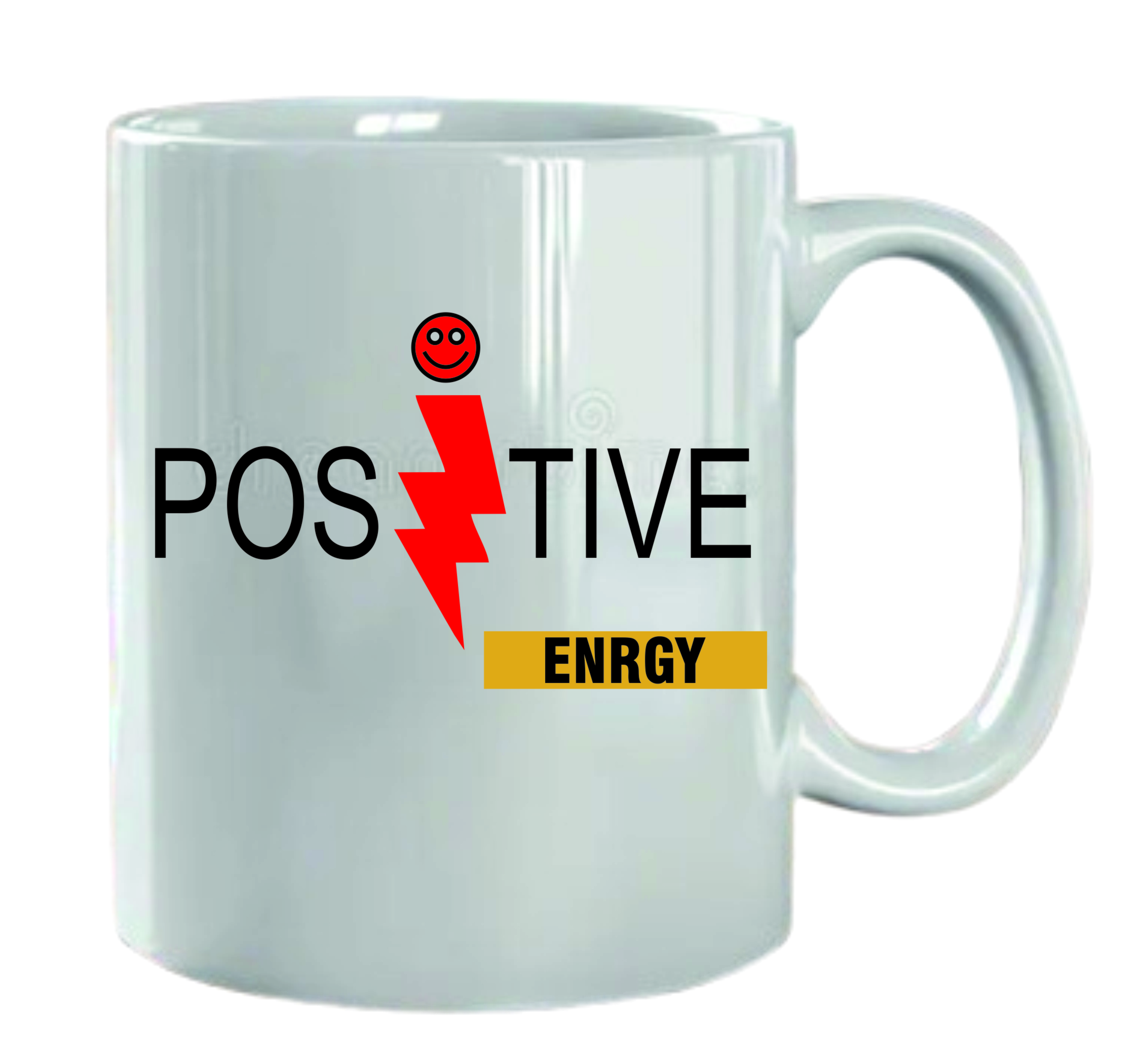 Positive Energy Printed White Mug