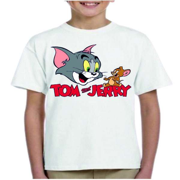 Tom And Jerry child cotton White T Shirt