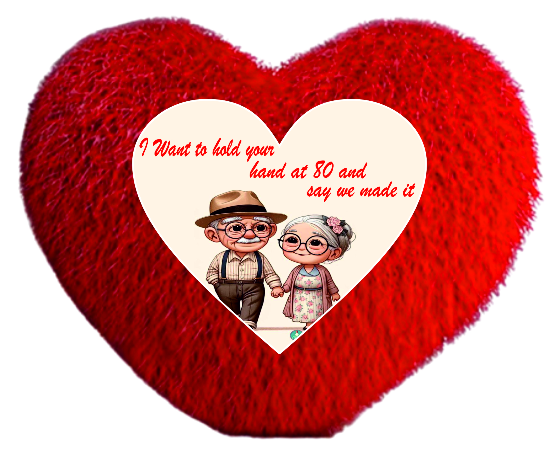 Heart shape Cushion I Want to hold your Hand at 80.